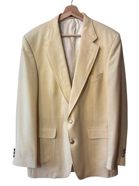 Vintage Stafford Classic Light Yellow Sport Coat Single Breasted Blazer Size 42L